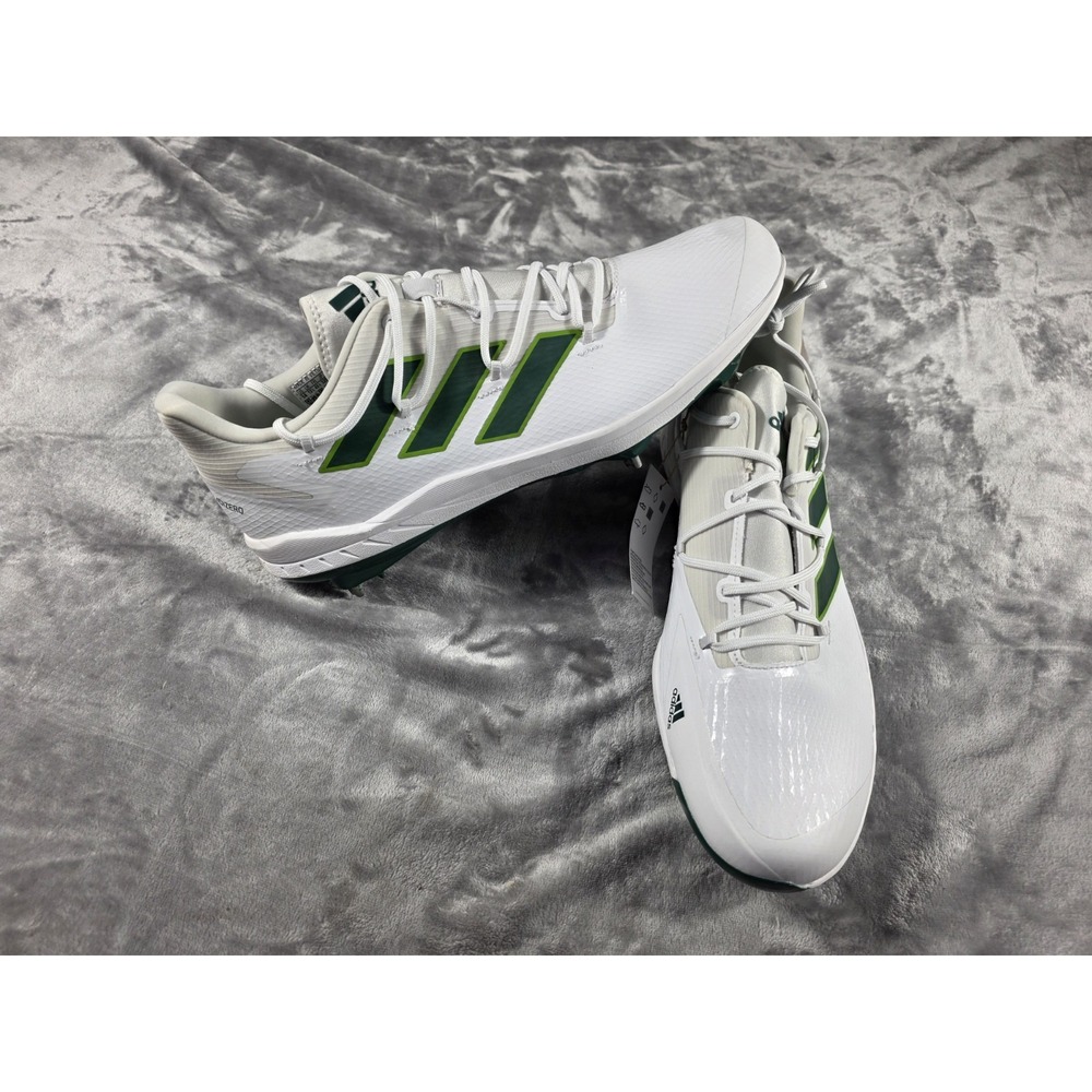 Adidas Men's Adizero Afterburner 8 Metal‎ Baseball Cleats White/Green Size 14